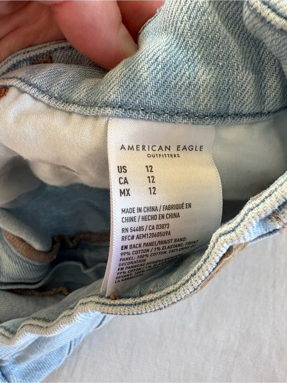 American Eagle Outfitters Light Blue Distressed Denim Shorts